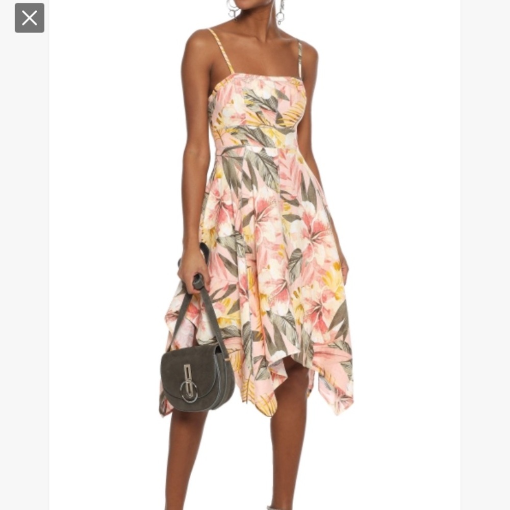 Joie phara assymetrical floral print linen‎ dress 2